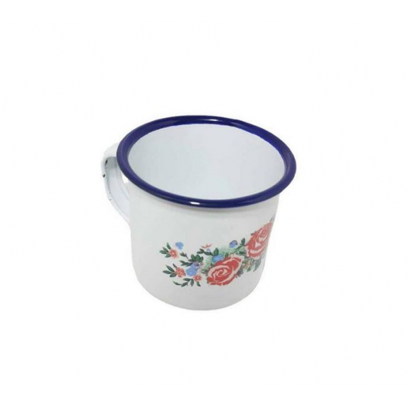 CANECA AGATE ESMALTADA 06CM - 160ML - FLORES