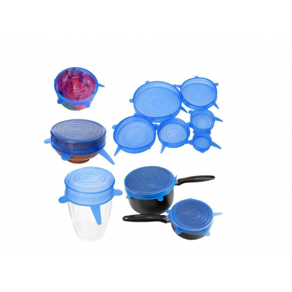 KIT TAMPAS SILICONE 6 PÇS TAMANHOS DIFERENTES