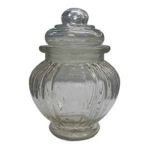 POTE VIDRO C/TAMPA 320ml   8,5 x 8,5 cm 12,7cm