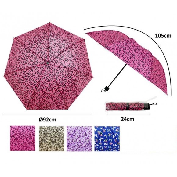 SOMBRINHA 8 VARETAS 105CM AMUAL ESTAMPADA