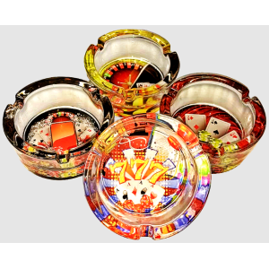 CINZEIRO VIDRO REDONDO ESTAMPADO