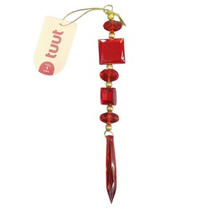 ENFEITE PINGENTE JÓIAS VERMELHO 22CM