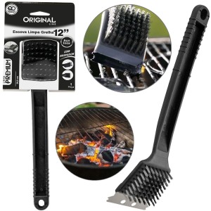 ESCOVA P/ GRELHAS 30CM CERDAS METALICAS