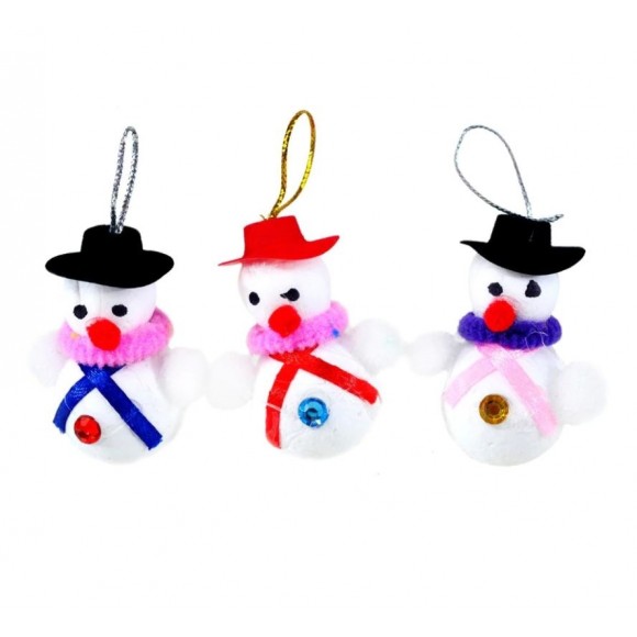 PENDENTE NATAL BONECO DE NEVE C/ 3 PEÇAS