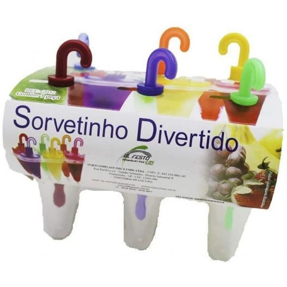 FORMA DE PICOLÉ SORVETINHO DIVERTIDO C/ 6 PEÇAS