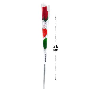 BOTÃO DE ROSA PLÁSTICO C/ URSINHO - 36CM