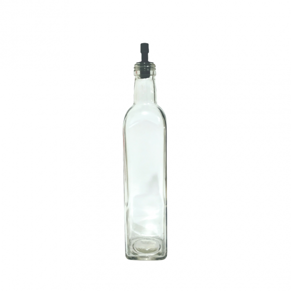 GARRAFA VIDRO 500ML LISA QUADRADA