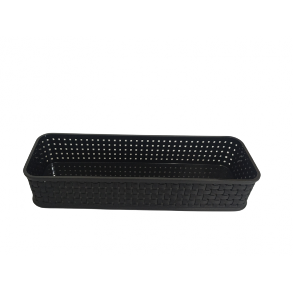 ORGANIZADOR MODULAR RATTAN (30x10x6)CM - PRETO