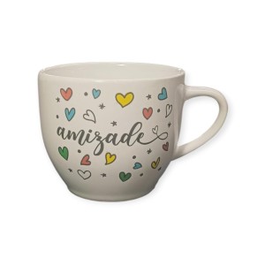 XICARA CHA PORC 170ML PALAVRAS DECORADA