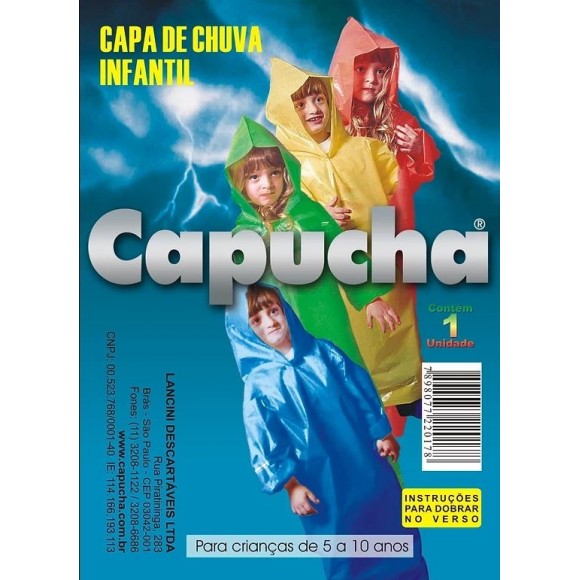 CAPA DE CHUVA INFANTIL TRANSPARENTE