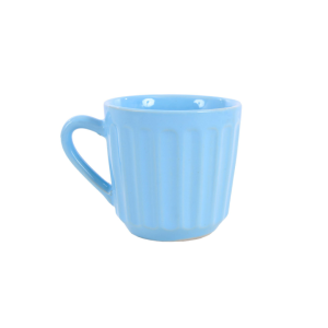 CANECA PORCELANA CANELADA 150ML - AZUL