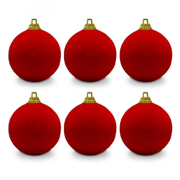 BOLA NATAL CAMURÇA 5CM - 6 PEÇAS