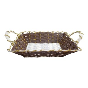 CESTO TRAMADO RETGL FIO DOURAD  (38X24)CM