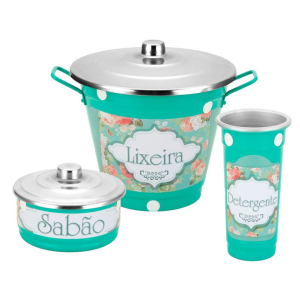 KIT PIA DECOUPAGE ALUMÍNIO 3 PEÇAS