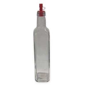 GARRAFA VIDRO 500ML LISA QUADRADA