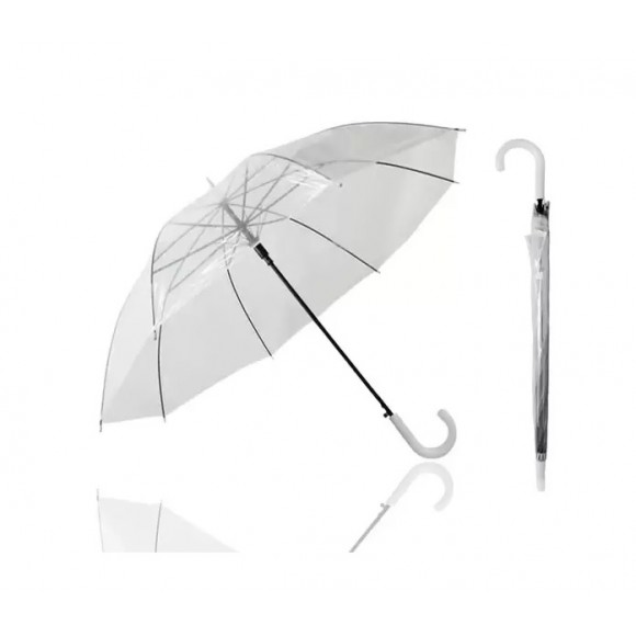 GUARDA CHUVA 8VAR-96CM TRANSPARENTE CB/BENGALA