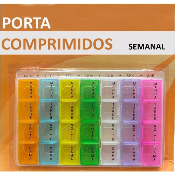 PORTA COMPRIMIDO SEMANAL 4 PERÍODOS NA CARTELA